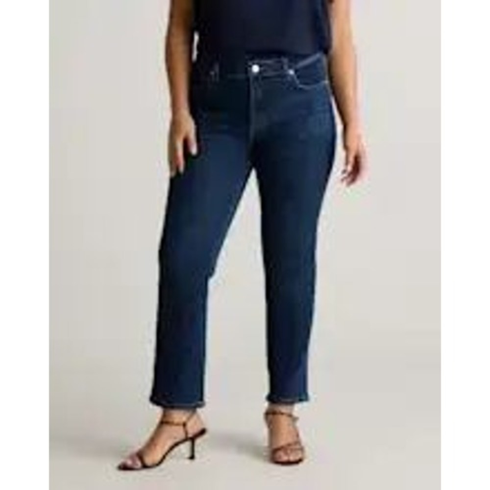 Quince Luna Stretch Slim Straight Jeans Midnight‎ Blue 31 New With Tags